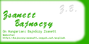 zsanett bajnoczy business card